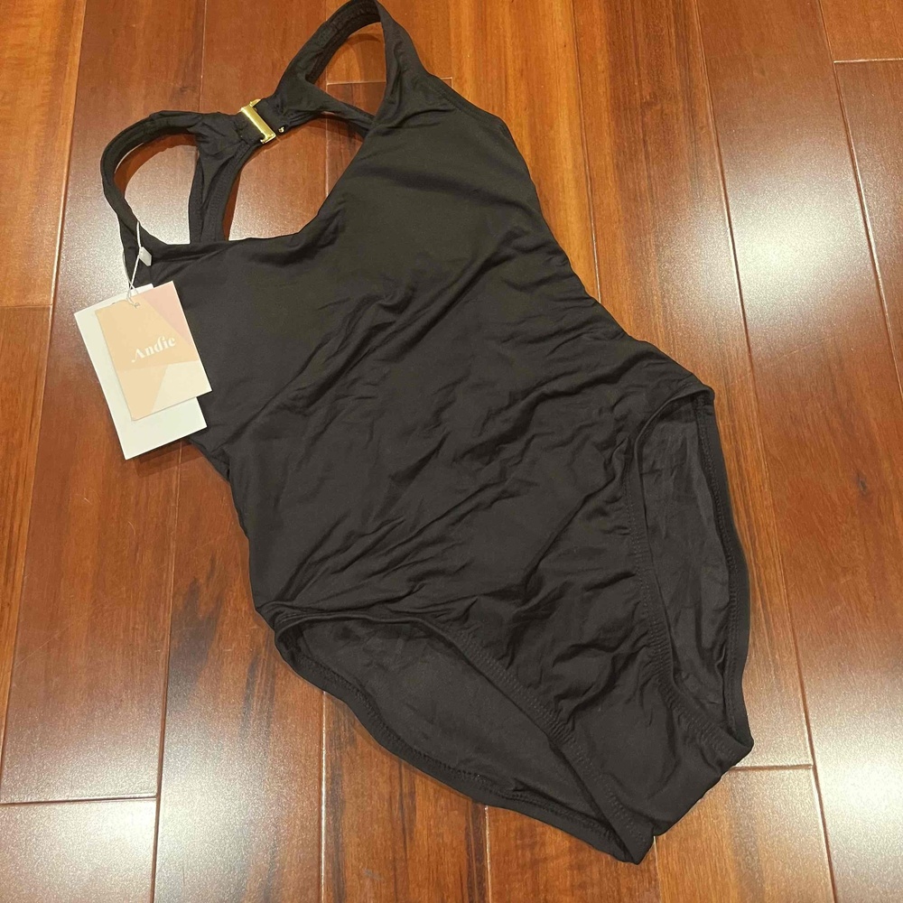 New NWT Andie The Catalina Black Swimsuit‎ Racerback One-Piece Swim Sz XXS / 2XS